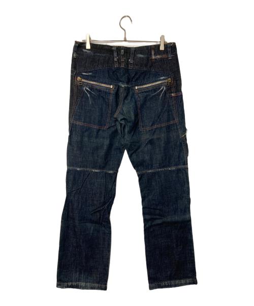 MARITHE+FRANCOIS GIRBAUD（マリテフランソワジルボー）MARITHE+FRANCOIS GIRBAUD (マリテフランソワジルボー) ダメージ加工デニムパンツ インディゴ サイズ:Lの古着・服飾アイテム