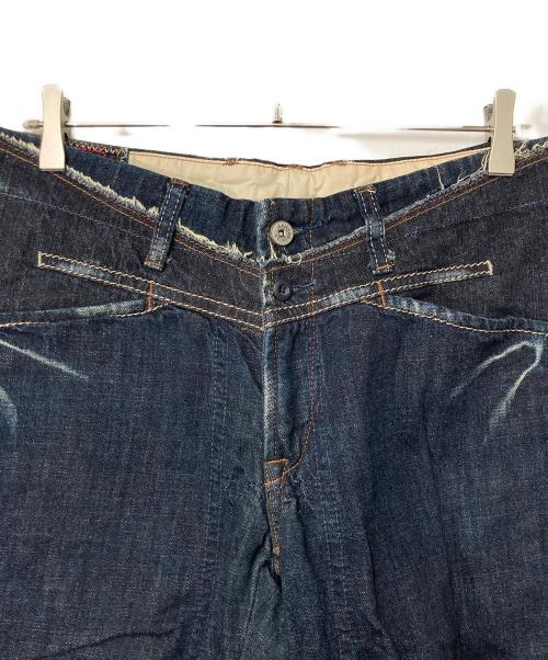MARITHE+FRANCOIS GIRBAUD（マリテフランソワジルボー）MARITHE+FRANCOIS GIRBAUD (マリテフランソワジルボー) ダメージ加工デニムパンツ インディゴ サイズ:Lの古着・服飾アイテム