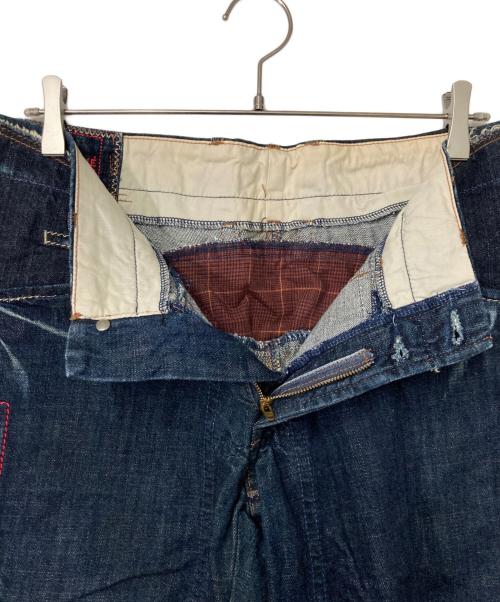 MARITHE+FRANCOIS GIRBAUD（マリテフランソワジルボー）MARITHE+FRANCOIS GIRBAUD (マリテフランソワジルボー) ダメージ加工デニムパンツ インディゴ サイズ:Lの古着・服飾アイテム