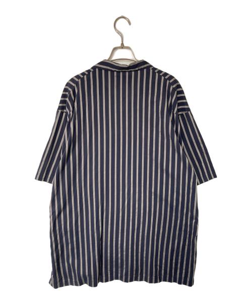 son of the cheese（（サノバチーズ））SON OF THE CHEESE (（サノバチーズ）) STRIPE OP SHIRT ネイビー×グレー サイズ:XLの古着・服飾アイテム