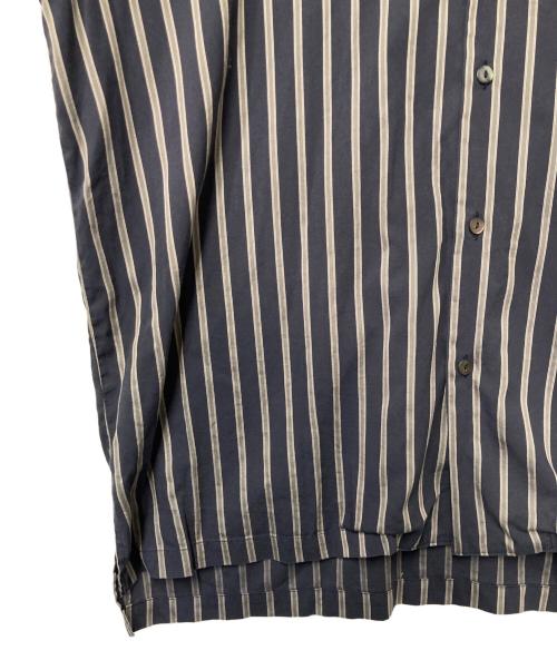 son of the cheese（（サノバチーズ））SON OF THE CHEESE (（サノバチーズ）) STRIPE OP SHIRT ネイビー×グレー サイズ:XLの古着・服飾アイテム