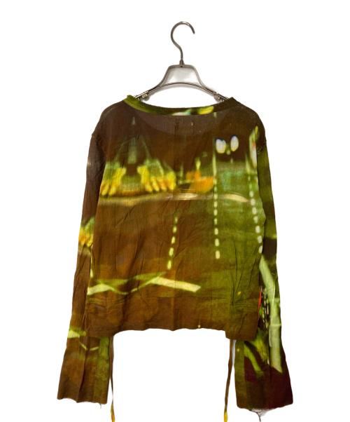 PAMM（パム）PAMM (パム) 「たしかにそこにあった夜」のガーゼトップス ブラウン×グリーン サイズ:Fの古着・服飾アイテム