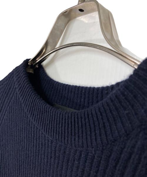 DRAWER（ドゥロワー）DRAWER (ドゥロワー) カシミヤ混ボーダーリブニット ネイビー×ブラウン サイズ:1の古着・服飾アイテム