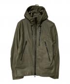 ONE GRAVITYワングラヴィティ）の古着「Leather Blouson/ラムレザーフーデットジャケット」｜オリーブ