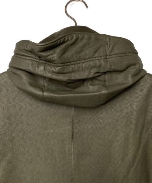 ONE GRAVITY（ワングラヴィティ）ONE GRAVITY (ワングラヴィティ) Leather Blouson/ラムレザーフーデットジャケット オリーブ サイズ:Mの古着・服飾アイテム