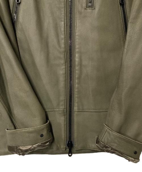 ONE GRAVITY（ワングラヴィティ）ONE GRAVITY (ワングラヴィティ) Leather Blouson/ラムレザーフーデットジャケット オリーブ サイズ:Mの古着・服飾アイテム