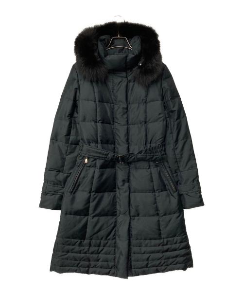 BURBERRY LONDON（バーバリーロンドン）BURBERRY LONDON (バーバリーロンドン) フォックスファー フーデッドダウンコート ブラック サイズ:38の古着・服飾アイテム