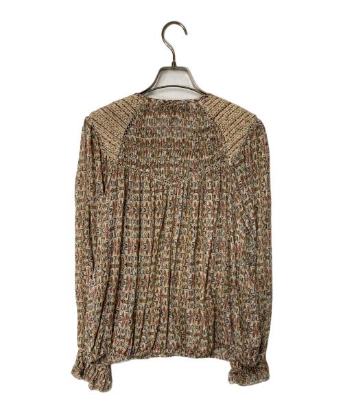 ISABEL MARANT（イザベルマラン）ISABEL MARANT (イザベルマラン) 総柄シルクブラウス ベージュ サイズ:38の古着・服飾アイテム
