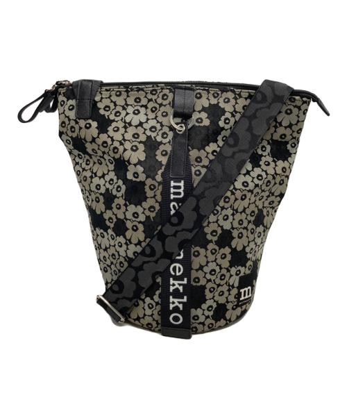 marimekko（マリメッコ）marimekko (マリメッコ) ALL DAY BUCKET UNIKKO グレー×ブラックの古着・服飾アイテム