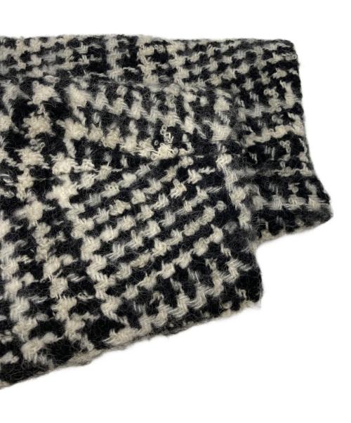 CLANE（クラネ）CLANE (クラネ) SHORT SHAGGY COCOON OVER COAT ホワイト×ブラック サイズ:1の古着・服飾アイテム