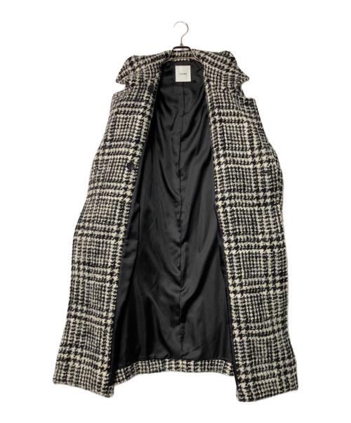CLANE（クラネ）CLANE (クラネ) SHORT SHAGGY COCOON OVER COAT ホワイト×ブラック サイズ:1の古着・服飾アイテム