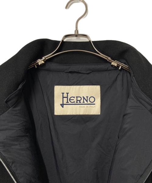 HERNO（ヘルノ）HERNO (ヘルノ) DIAGONAL WOOL AND NUAGE PARKA イタリア製 ブラック サイズ:42の古着・服飾アイテム