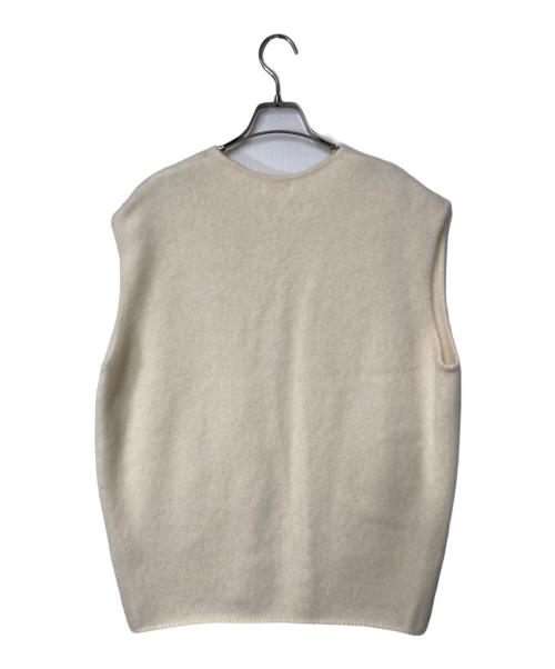 BALLSEY（ボールジィ）BALLSEY (ボールジィ) フラッフィーヤーン ノーカラージレ アイボリー サイズ:Sの古着・服飾アイテム