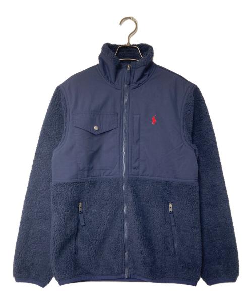 POLO RALPH LAUREN（ポロ・ラルフローレン）POLO RALPH LAUREN (ポロ・ラルフローレン) ポニー刺繍 ボアフリースジャケット ネイビー サイズ:XSの古着・服飾アイテム