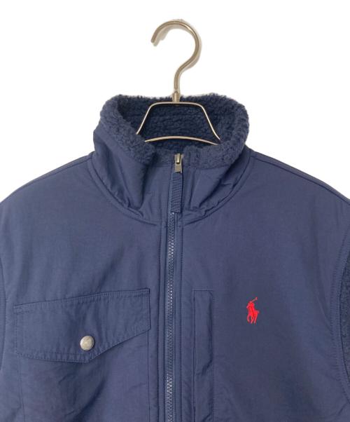 POLO RALPH LAUREN（ポロ・ラルフローレン）POLO RALPH LAUREN (ポロ・ラルフローレン) ポニー刺繍 ボアフリースジャケット ネイビー サイズ:XSの古着・服飾アイテム