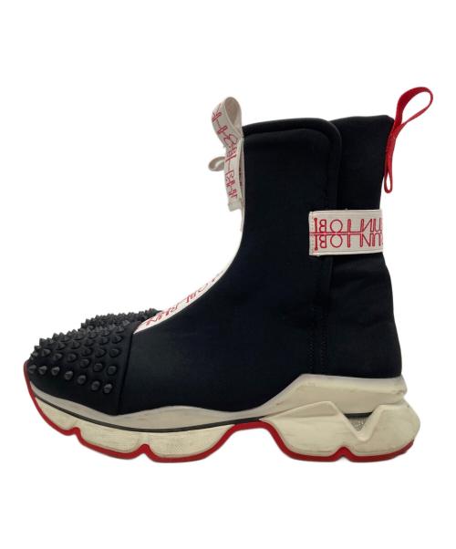 Christian Louboutin（クリスチャン・ルブタン）Christian Louboutin (クリスチャン・ルブタン) ハイカットスニーカー ブラック×レッド サイズ:41の古着・服飾アイテム