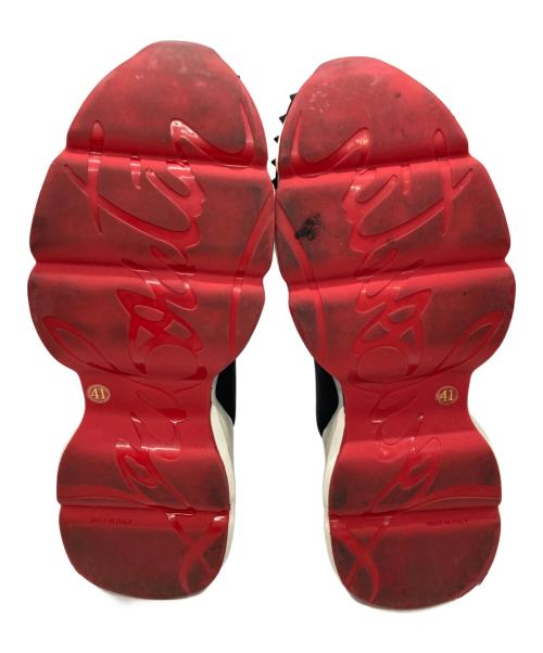 Christian Louboutin（クリスチャン・ルブタン）Christian Louboutin (クリスチャン・ルブタン) ハイカットスニーカー ブラック×レッド サイズ:41の古着・服飾アイテム