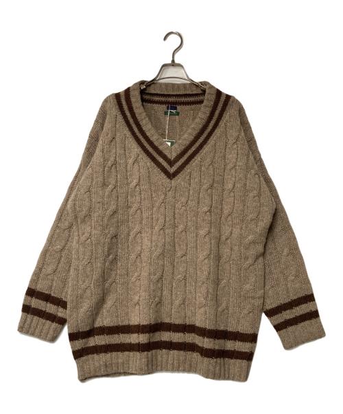 ichi（イチ）ichi (イチ) ケーブルVネックニット ブラウン サイズ:-の古着・服飾アイテム