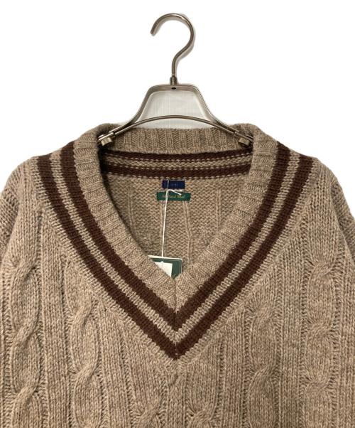 ichi（イチ）ichi (イチ) ケーブルVネックニット ブラウン サイズ:-の古着・服飾アイテム