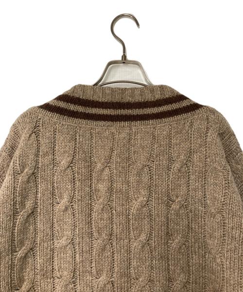 ichi（イチ）ichi (イチ) ケーブルVネックニット ブラウン サイズ:-の古着・服飾アイテム