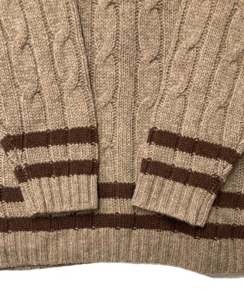 ichi（イチ）ichi (イチ) ケーブルVネックニット ブラウン サイズ:-の古着・服飾アイテム
