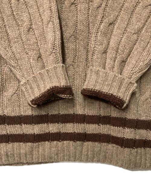 ichi（イチ）ichi (イチ) ケーブルVネックニット ブラウン サイズ:-の古着・服飾アイテム