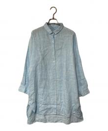 nest Robe（ネストローブ）の古着「リネンシャツワンピース」｜ブルー