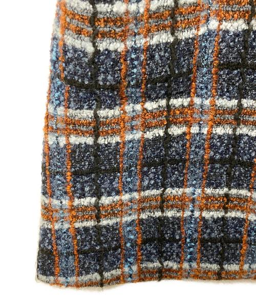 TABASA（タバサ）TABASA (タバサ) チェックノーカラーコート ネイビー サイズ:表記なしの古着・服飾アイテム