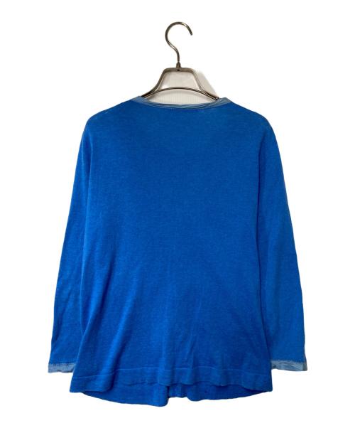 45rpm（45アールピーエム）45rpm (45アールピーエム) シルクコットンクルーネックカーディガン ブルー サイズ:3の古着・服飾アイテム