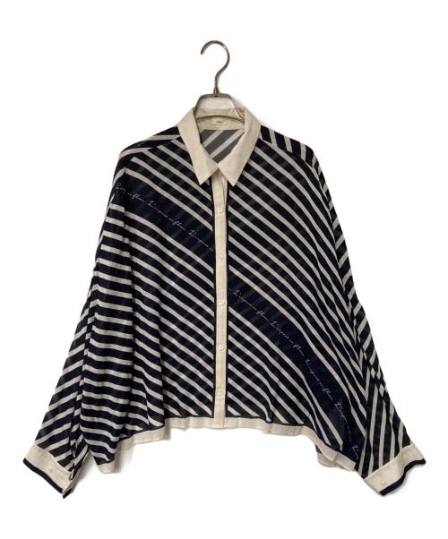 IENA（イエナ）IENA (イエナ) スカーフプリントポンチョシャツ ネイビー×アイボリー サイズ:FREEの古着・服飾アイテム