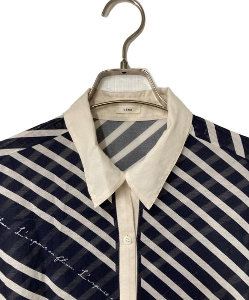 IENA（イエナ）IENA (イエナ) スカーフプリントポンチョシャツ ネイビー×アイボリー サイズ:FREEの古着・服飾アイテム