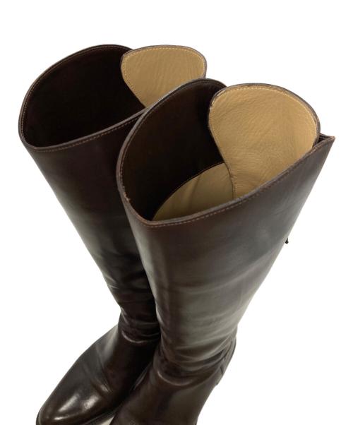 SARTORE（サルトル）SARTORE (サルトル) クロスストラップバックジップロングブーツ ブラウン サイズ:37 1/2の古着・服飾アイテム