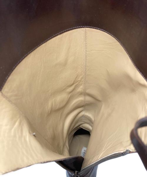 SARTORE（サルトル）SARTORE (サルトル) クロスストラップバックジップロングブーツ ブラウン サイズ:37 1/2の古着・服飾アイテム