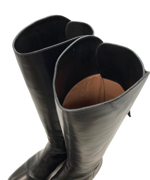 SARTORE（サルトル）SARTORE (サルトル) クロスストラップバックジップロングブーツ ブラック サイズ:37の古着・服飾アイテム