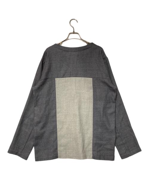 WEYEP（ウィエップ）WEYEP (ウィエップ) ダブルポケット ウールカットソー グレー サイズ:Mの古着・服飾アイテム