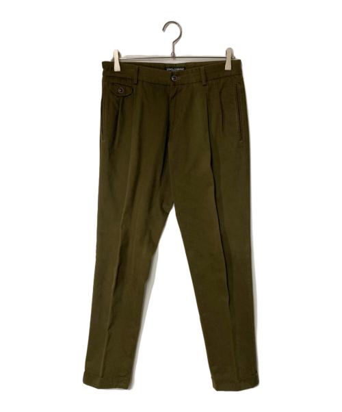 DOLCE & GABBANA（ドルチェ＆ガッバーナ）DOLCE & GABBANA (ドルチェ＆ガッバーナ) タックパンツ カーキ サイズ:44の古着・服飾アイテム