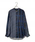 BANANATIMEバナナタイム）の古着「シルク総柄シャツ」｜ネイビー