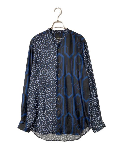 BANANATIME（バナナタイム）BANANATIME (バナナタイム) シルク総柄シャツ ネイビー サイズ:Sの古着・服飾アイテム