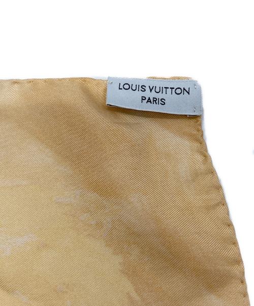 LOUIS VUITTON（ルイ ヴィトン）LOUIS VUITTON (ルイ ヴィトン) 総柄シルクスカーフ イエローの古着・服飾アイテム