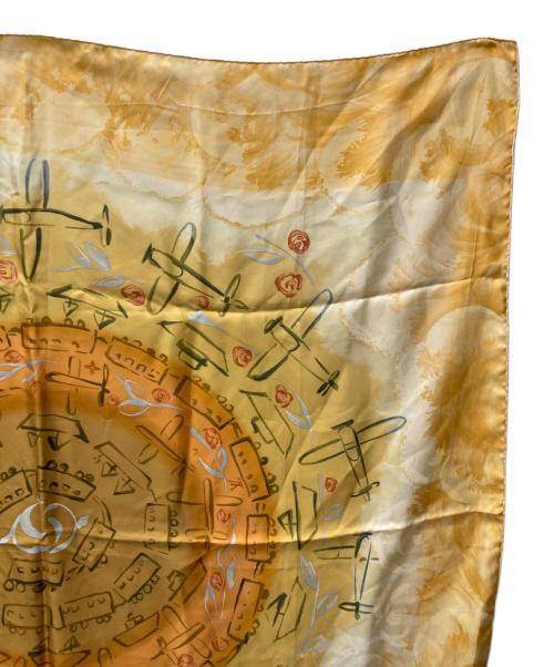 LOUIS VUITTON（ルイ ヴィトン）LOUIS VUITTON (ルイ ヴィトン) 総柄シルクスカーフ イエローの古着・服飾アイテム