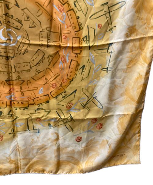 LOUIS VUITTON（ルイ ヴィトン）LOUIS VUITTON (ルイ ヴィトン) 総柄シルクスカーフ イエローの古着・服飾アイテム