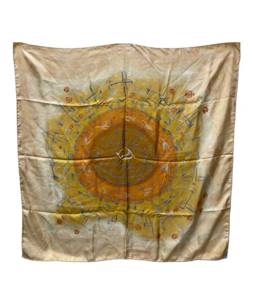 LOUIS VUITTON（ルイ ヴィトン）LOUIS VUITTON (ルイ ヴィトン) 総柄シルクスカーフ イエローの古着・服飾アイテム