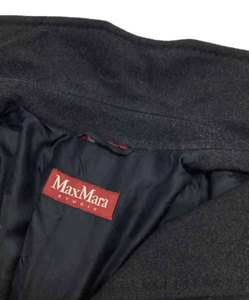 Max Mara Studio（マックスマーラ ストゥディオ）MAX MARA STUDIO (マックスマーラ ストゥディオ) シルクアンゴラ混ダブルチェスターコート ダークグレー サイズ:J 40の古着・服飾アイテム