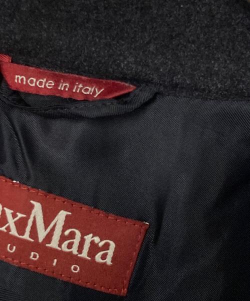 Max Mara Studio（マックスマーラ ストゥディオ）MAX MARA STUDIO (マックスマーラ ストゥディオ) シルクアンゴラ混ダブルチェスターコート ダークグレー サイズ:J 40の古着・服飾アイテム