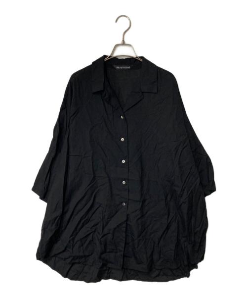 mizuiro-ind（ミズイロインド）mizuiro-ind (ミズイロインド) オーバーリネン混シャツ ブラック サイズ:Freeの古着・服飾アイテム