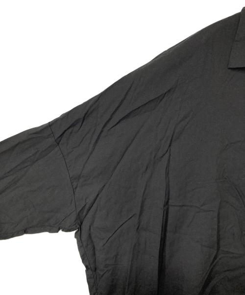 mizuiro-ind（ミズイロインド）mizuiro-ind (ミズイロインド) オーバーリネン混シャツ ブラック サイズ:Freeの古着・服飾アイテム