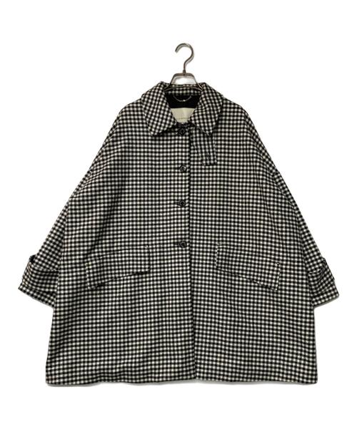 MACKINTOSH（マッキントッシュ）MACKINTOSH (マッキントッシュ) HUMBIE チェックステンカラーコート ブラック×ホワイト サイズ:6の古着・服飾アイテム