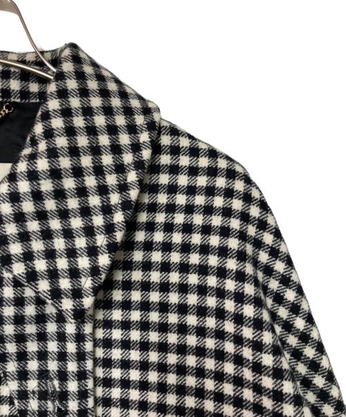MACKINTOSH（マッキントッシュ）MACKINTOSH (マッキントッシュ) HUMBIE チェックステンカラーコート ブラック×ホワイト サイズ:6の古着・服飾アイテム