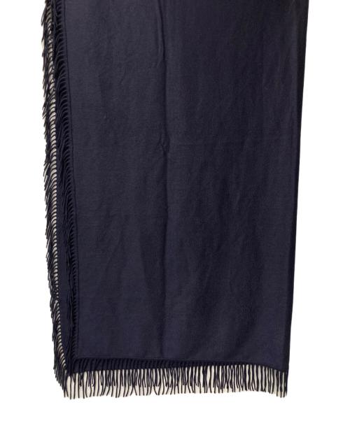 LORO PIANA（ロロピアーナ）LORO PIANA (ロロピアーナ) ペイズリー柄 カシミヤ フリンジマフラー ネイビーの古着・服飾アイテム