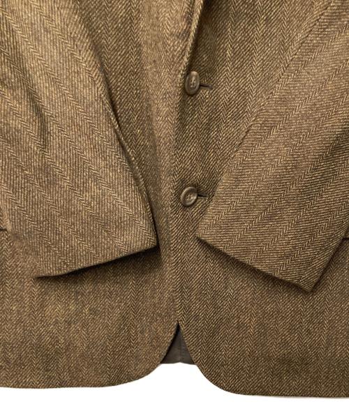 POLO RALPH LAUREN（ポロ・ラルフローレン）POLO RALPH LAUREN (ポロ・ラルフローレン) ヘリンボーン ウールテーラードジャケット イタリア製 ブラウン サイズ:A4の古着・服飾アイテム